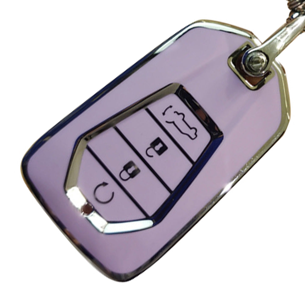 TPU Car Remote Key Fob Cover Suitable for Isuzu D-Max 4 Button Purple