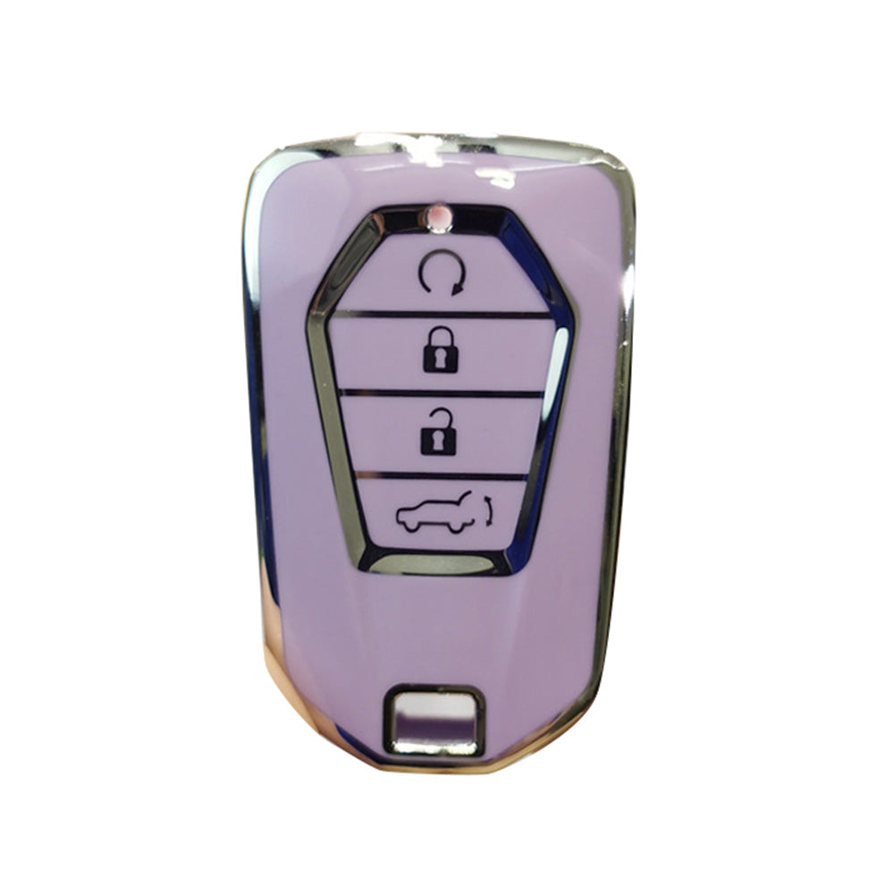 TPU Car Remote Key Fob Cover Suitable for Isuzu D-Max 4 Button Purple