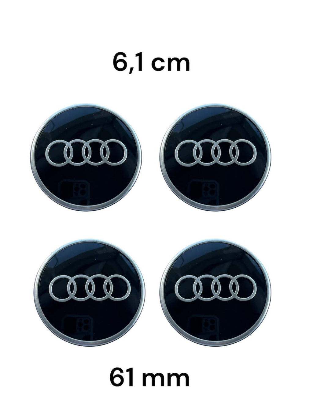 4X NEW ORIGINAL WHEEL HUB CAP 61 mm AUDI A1 A3 A4 A5 A6 A7 A8 Q2 Q4 Q5 Q7 Q8 R8 TT E-TRON 81A601170