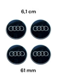 4X NEW ORIGINAL WHEEL HUB CAP 61 mm AUDI A1 A3 A4 A5 A6 A7 A8 Q2 Q4 Q5 Q7 Q8 R8 TT E-TRON 81A601170