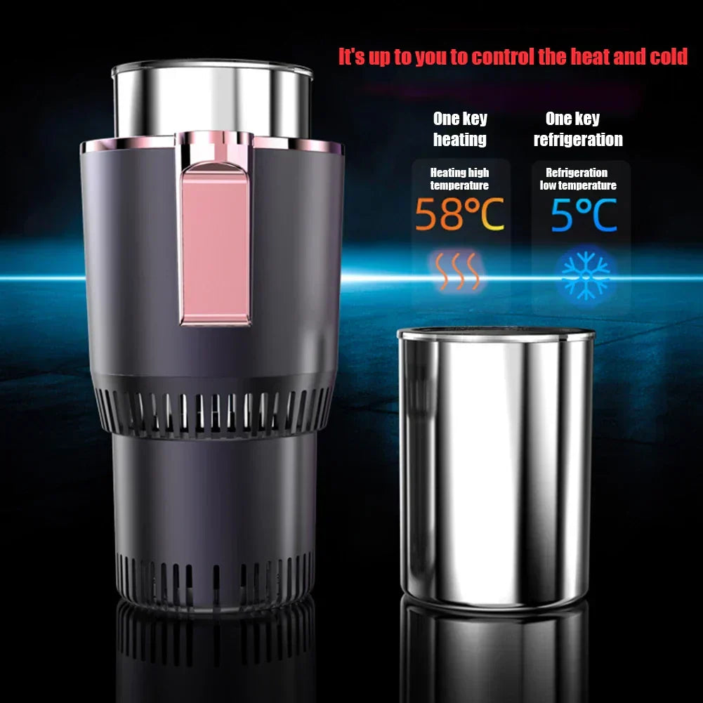 Portable 2-in-1 Car Cup Cooler & Warmer–12V Auto Beverage Balck