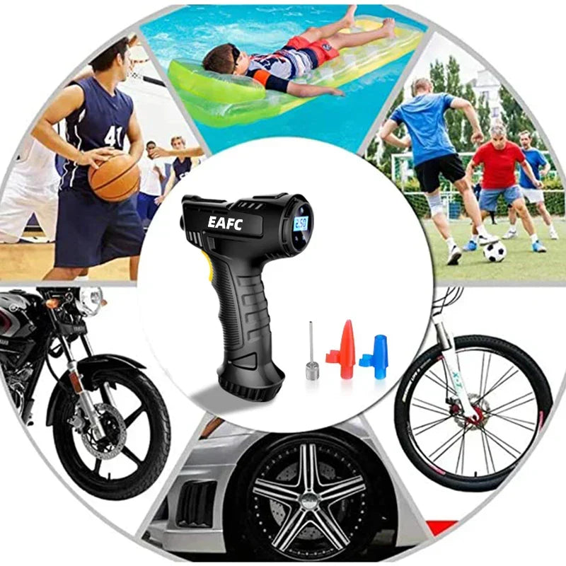 120W Wireless Electric Car Tire Inflator Portable Digital Air Compressor Black