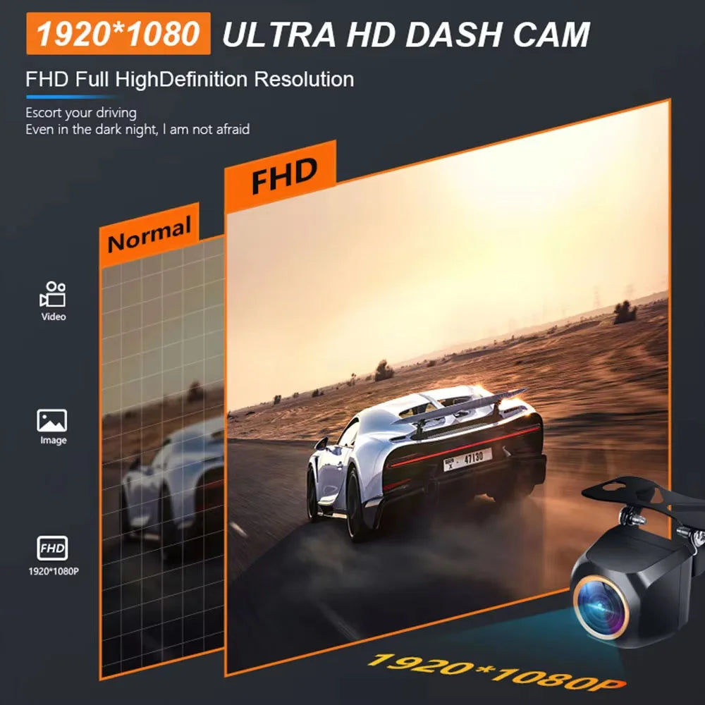 AHD 2K Car Rear View Camera Fisheye Golden Lens Black