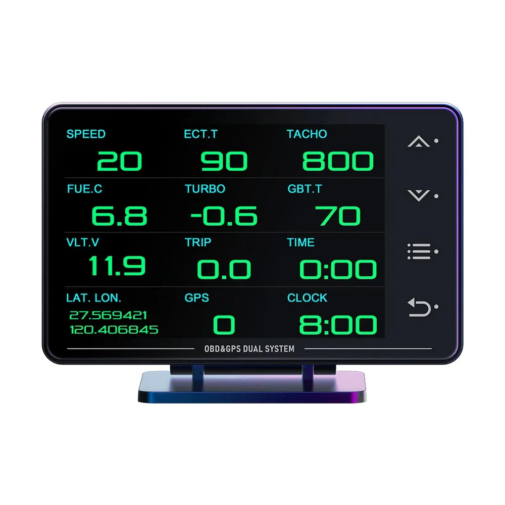 XS HUDGauge–Multi-Function OBD+GPS Car Instrument Black
