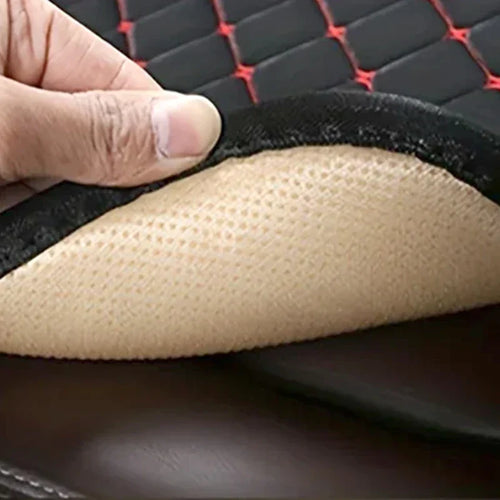3-Piece Universal Car Seat Covers Breathable Cotton Linen Cushion Set Black