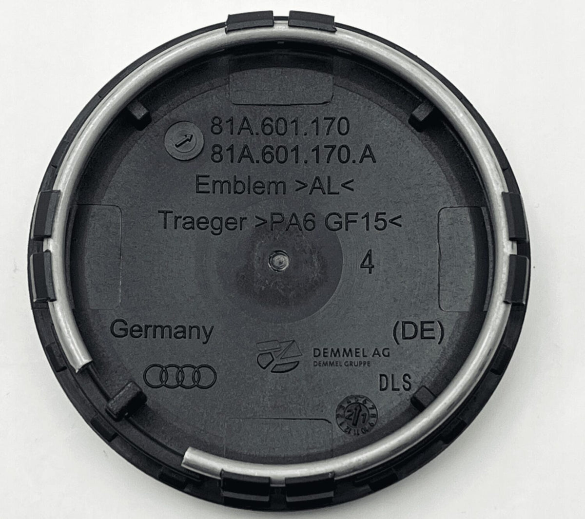 4X NEW ORIGINAL WHEEL HUB CAP 61 mm AUDI A1 A3 A4 A5 A6 A7 A8 Q2 Q4 Q5 Q7 Q8 R8 TT E-TRON 81A601170