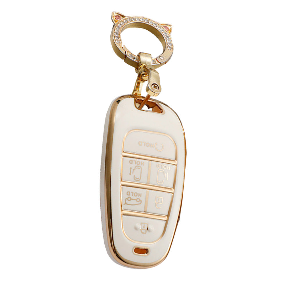 TPU 6-Button Car Remote Key Fob Cover Suitable for Hyundai Santa Fe