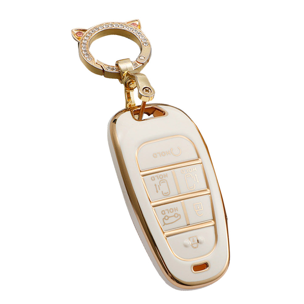 TPU 6-Button Car Remote Key Fob Cover Suitable for Hyundai Santa Fe